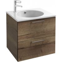 Тумба под раковину Jacob Delafon Odeon Rive Gauche 60 EB2520-R5-E52 подвесная Дуб Табак ручки Хром — фото 1, Тумбы под раковину