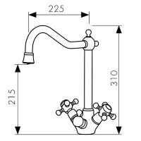 Смеситель для кухни Kaiser Carlson Style 44333 Хром — фото 2, Смесители