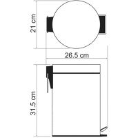 Ведро для мусора WasserKRAFT Exter Светлая бронза арт-K-645 — фото 3, Мусорные ведра