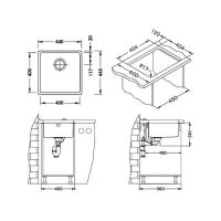 Кухонная мойка Alveus Kombino 30 SAT-90 400x400x195 1100235 Сатинированная сталь — фото 10, Кухонные мойки