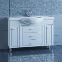 Тумба под раковину СанТа Монарх 120 700106 Белая — фото 2, Тумбы под раковину