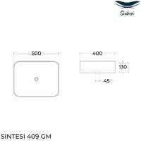 Раковина-чаша Sintesi 50 SIN-LVB-APP-409GM Серая матовая — фото 2, Раковины накладные