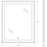 Зеркало BelBagno Kraft 70 SPC-KRAFT-700-900-LED-TCH-WARM с подсветкой Сатин с сенсорным выключателем и подогревом — фото 9, Зеркала в ванную комнату