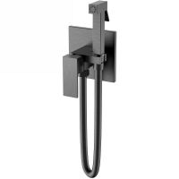 Гигиенический душ со смесителем Boheme Qubic 477-GM Оружейная сталь матовая — фото 1, Душевое оборудование. Душевая программа