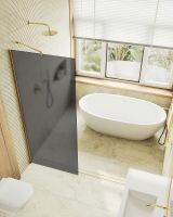 Товар: Душевая перегородка Maybah Glass MGD-694-3ш 890x1950 в широком профиле Золото стекло графитовое матовое - фото 5 Душевая перегородка Maybah Glass MGD-694-3ш 890x1950 в широком профиле Золото стекло графитовое матовое — фото 5, Душевые перегородки