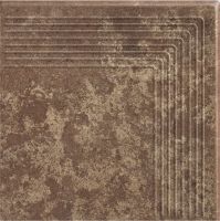 Ступень угловая Ceramika Paradyz Ilario Brown Stopnica Narozna с насечками 30х30см — фото 1, Ступени и клинкер