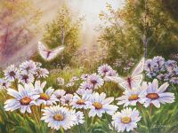 Фреска Ortograf Цветы 8268 Фактура бархат FX Флизелин (2*1,5) Зеленый/Белый, Цветы/Пейзаж/Живопись — фото 2, Фрески