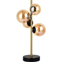 Настольная лампа Artelamp Gemini Янтарная Полированная медь Черная арт-A2243LT-4PB — фото 1, Настольные лампы