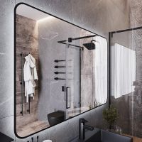 Зеркало Bond Loft 120x80 M35ZE-12080 с подсветкой Черное глянцевое с бесконтактным выключателем — фото 6, Зеркала в ванную комнату