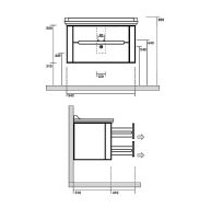 Тумба под раковину Kerasan Waldorf 74 925631 подвесная Nero matt — фото 6, Мебель для ванной