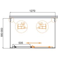 Душевой уголок Cezares Molveno 130x90 профиль Хром стекло рифленое арт-MOLVENO-AH-12-130/90-P-Cr — фото 3, Прямоугольные душевые уголки