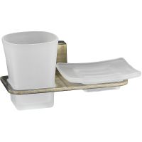 Стакан для зубных щеток с мыльницей WasserKRAFT Exter K-5226 Светлая бронза — фото 1, Мыльницы