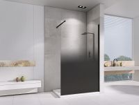 Душевая перегородка Abber Immer Offen 120 AG69121BD профиль Черный стекло прозрачное тонированное — фото 3, Душевые перегородки