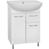 Тумба под раковину Style Line Эко Стандарт 11 Эрика 61 Белый глянец — фото 1, Мебель для ванной