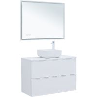 Тумба под раковину Aquanet Арт 100 313257 подвесная Белая матовая — фото 17, Мебель для ванной