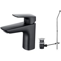 Смеситель для раковины Aquatek Вега AQ1011MB Черный матовый — фото 1, Смесители для раковины