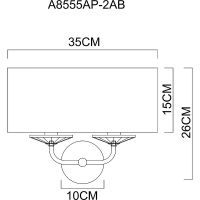 Настенный светильник Artelamp Jennifer A8555AP-2AB Белый Античная бронза — фото 5, Светильники