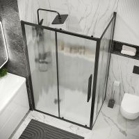 Душевая стенка Grossman Cosmo 70 200.K33.02.70.21.02 профиль Черный матовый стекло шиншилла — фото 3, Боковые стенки