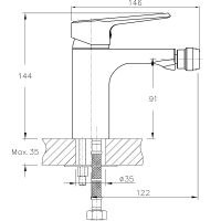 Смеситель для биде Koller Pool Edge ED0300 Хром — фото 2, Смесители