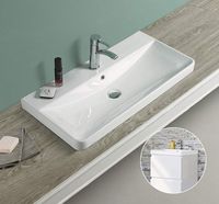 Раковина Velvex Jill 9595(80) Белая — фото 2, Раковины встраиваемые сверху