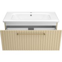 Тумба с раковиной Brevita Alicante 90 УТ000015787 подвесная Капучино — фото 3, Мебель для ванной