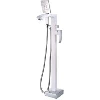 Смеситель для ванны Gappo G07 G3007-8 Белый Хром — фото 1, Смесители напольные