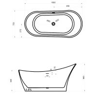 Ванна из искусственного камня Abber Stein 169x75 AS9618 без гидромассажа — фото 5, Ванны