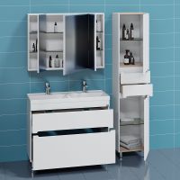 Тумба под раковину СанТа Лондон 100/2 2 ящика Белая — фото 6, Тумбы под раковину