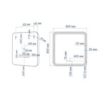 Товар: Зеркало Art&Max Genova AM-Gen-800-800-DS-F с подсветкой с сенсорным выключателем Черное - фото 4 Зеркало Art&Max Genova AM-Gen-800-800-DS-F с подсветкой с сенсорным выключателем Черное — фото 4, Мебель для ванной