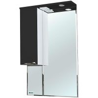 Зеркало со шкафом Bellezza Альфа 65 L 4618810002044 с подсветкой Белое Черное — фото 1, Зеркальные шкафы в ванную