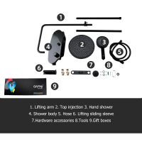 Душевая система Gappo G2495-86 Черная матовая — фото 17, Душевые стойки