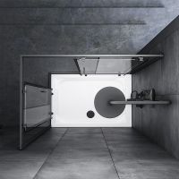 Душевой уголок AM.PM Gem 120х80 W90G-404-120280-BT профиль Черный матовый стекло прозрачное — фото 4, Душевые уголки