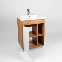 Товар: Тумба под раковину VIANT Бостон 70 VBOS70CO-T1ST Белая Дуб Вотан - фото 4 Тумба под раковину VIANT Бостон 70 VBOS70CO-T1ST Белая Дуб Вотан — фото 4, Мебель для ванной