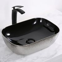 Товар: Раковина-чаша CeramaLux 46 D1333H020 Черная Серебряная - фото 2 Раковина-чаша CeramaLux 46 D1333H020 Черная Серебряная — фото 2, Раковины накладные