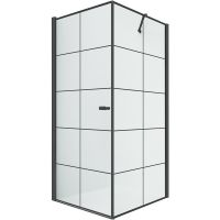 Душевой уголок New Trendy New Soleo Black 90х90 L D-0285A/D-0120B профиль Черный стекло прозрачное — фото 1, Квадратные душевые уголки