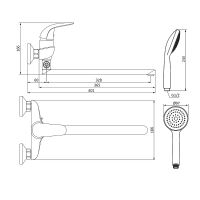 Смеситель для ванны Damixa Eclipse 319500001 универсальный Хром — фото 5, Смесители