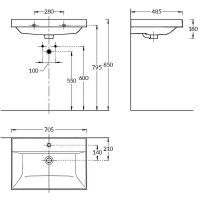 Товар: Раковина Kerama Marazzi Cubo 70 CU.wb.70 Белая глянцевая - фото 5 Раковина Kerama Marazzi Cubo 70 CU.wb.70 Белая глянцевая — фото 5, Раковины встраиваемые сверху