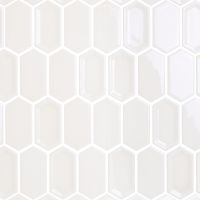 Керамическая мозаика Caramelle mosaic Candylike Crayon White glos 27,8x30,4 см — фото 1, Мозаика