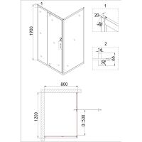Товар: Душевой уголок Niagara Nova 120х80 NG-0220-08 профиль Черный стекло прозрачное - фото 8 Душевой уголок Niagara Nova 120х80 NG-0220-08 профиль Черный стекло прозрачное — фото 8, Душевые уголки
