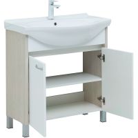 Тумба под раковину Aquanet Донна 80 274170 Белый дуб Белая — фото 4, Тумбы под раковину