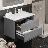 Товар: Тумба под раковину Opadiris Луиджи 80 00-00006180 подвесная Серая матовая - фото 4 Тумба под раковину Opadiris Луиджи 80 00-00006180 подвесная Серая матовая — фото 4, Мебель для ванной