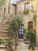 Фреска Ortograf Городской пейзаж 3695 Фактура бархат FX Флизелин (2*2,7) Бежевый/Зеленый, Город/Пейзаж арт-3695 (бархат FX) — фото 2, Фрески