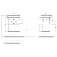 Тумба под раковину BelBagno Neon 50 NEON-500-1C-SO-RS подвесная Rovere Scuro — фото 9, Тумбы под раковину
