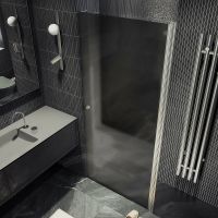 Товар: Душевая дверь Maybah Glass MGD-813-5 900x1980 на монопетле Хром матовый стекло графитовое матовое - фото 3 Душевая дверь Maybah Glass MGD-813-5 900x1980 на монопетле Хром матовый стекло графитовое матовое — фото 3, Душевые двери в нишу