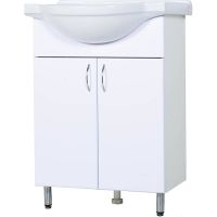 Тумба с раковиной Orange Лайт 60 LA-60TUW+RA Белый глянец — фото 8, Тумбы с раковиной