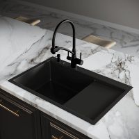 Кухонная мойка Ростовская Мануфактура Сантехники 78 MRK-7851BL-L Темный графит — фото 1, Кухонные мойки