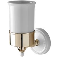 Стакан для зубных щеток Devon&Devon Dorothy DOR403OT Светлое золото Белый — фото 1, Мыльницы