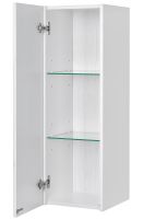 Подвесной шкаф Aquaton Сакура 33 L 1A220803SKW8L Ольха наварра Белый глянец — фото 2, Шкафы для ванной