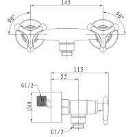Смеситель для душа Kaiser Trio 57077 Хром — фото 2, Смесители