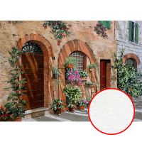 Фреска Ortograf Городской пейзаж живопись 11718 Фактура бархат FX Флизелин (3,8*2,7) Бежевый/Разноцветный, Город/Цветы/Живопись — фото 1, Фрески